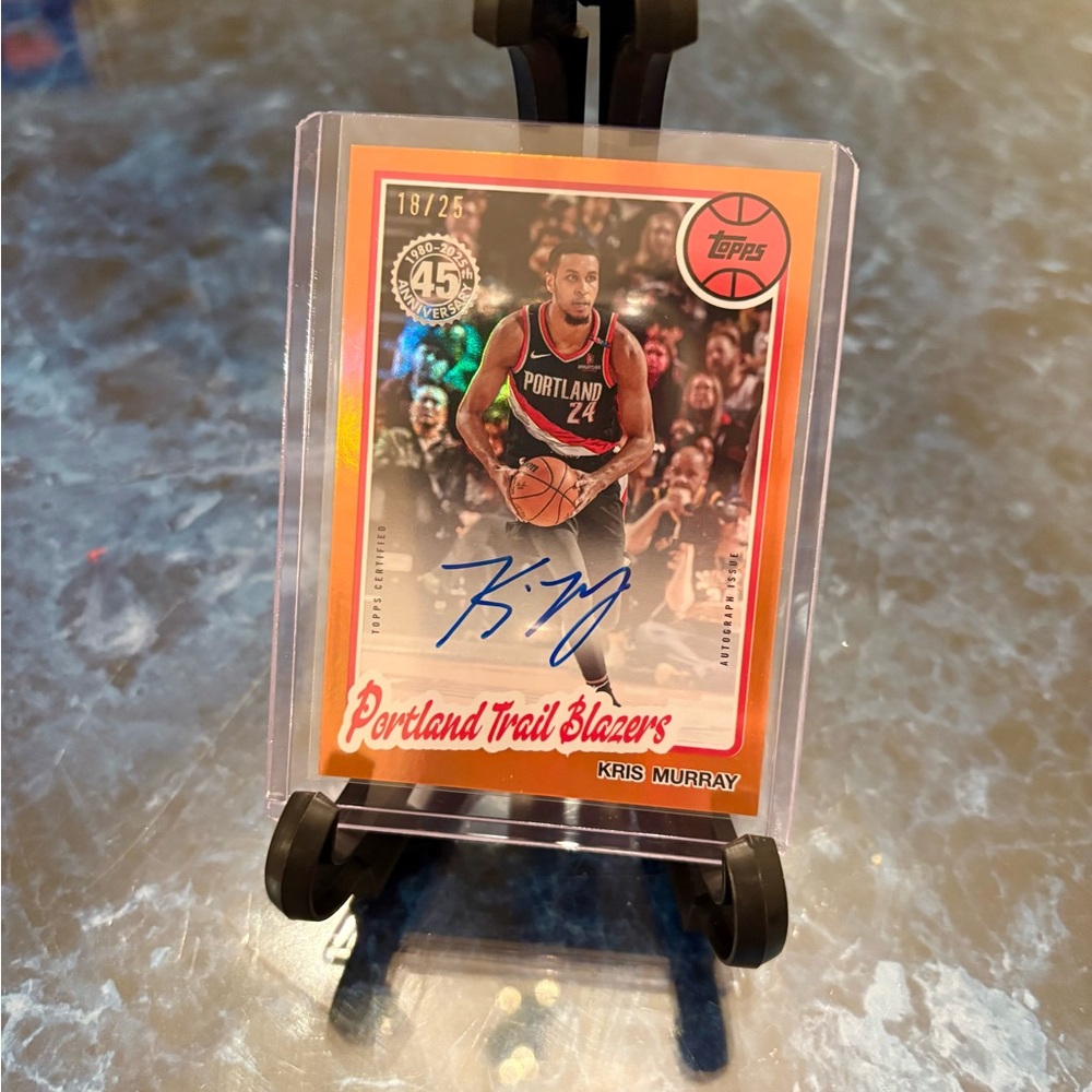 Kris Murray Autograph Orange Parallel Topps Basketball Card 18/25  2025/26